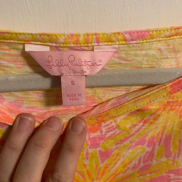 Lilly Pulitzer cover up casual dress. Orange yellow. Great condition. CUTE! - Picture 3 of 3